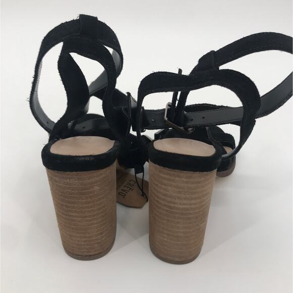 Crevo Macer Black Suede Strappy Buckle Sandals 6 - Picture 7 of 10